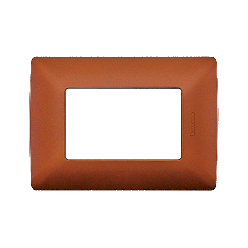 [BTQZ4803MBCTR] BTICINO MX PLACA RESINA 3 VENTANAS CHASIS TERRACOTA (QZ4803M3BTR) (E)