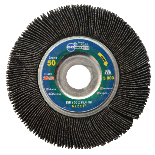 [AU388RFE2913] RUEDA FLAP AUSTROMEX C/CENTRO METÁLICO 6" GRANO 50 (2913) (H)