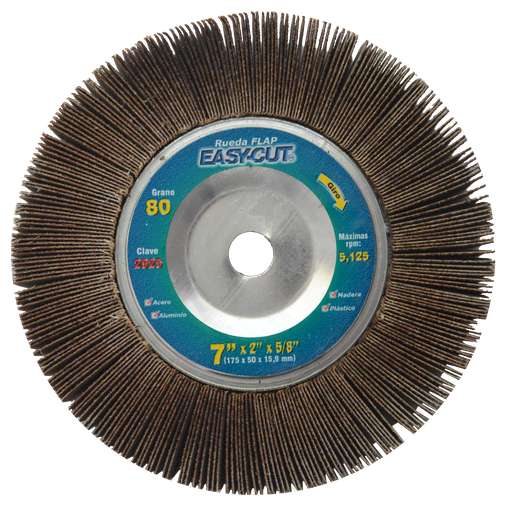 [AU389RFE2925] RUEDA FLAP AUSTROMEX C/CENTRO METÁLICO 7" GRANO 80 (2925)(H)