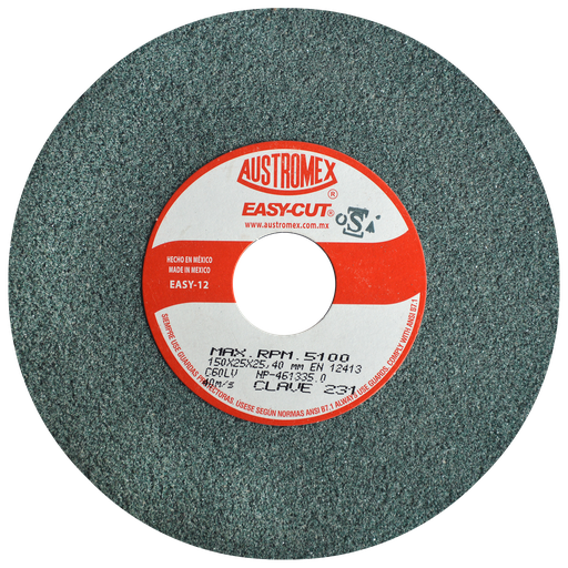 [AU178RAV0231] RUEDA ABRASIVA AUSTROMEX P/ESMERILAR-AFILAR 6" G60 (231)(H)