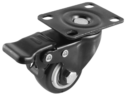 [WM-Y116265] RODAJA WESTON NEGRA PU GIRATORIA C/FRENO 2-1/2" (Y-1162-65)