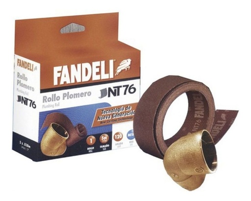 [FARLP1-120NT76] ROLLO PLOMERO NT76 FANDELI 1-1/2" x 45.72M GRANO 120 (72055)