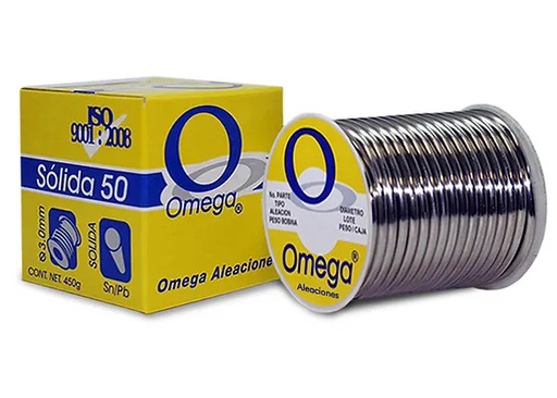 [SO50X50] SOLDADURA SÓLIDA OMEGA AMARILLA 50/50 450GR (H)
