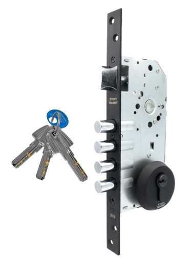 [PHTMMX89719] MECANISMO TESA RB100 NEGRO P/CERRADURA DE EMBUTIR DE BULONES C/PICAPORTE Y ESCUDO E300 S/MANIJA S/CILINDRO (MX89719)