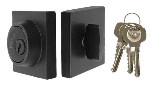 [YACEARMX89525] CERROJO YALE ARGOS CUADRADO LLAVE-MARIPOSA NEGRO (MX89525)