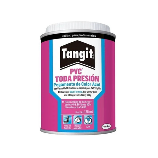[HETSTPLA125] TANGIT PVC TODA PRESIÓN LÍQUIDO AZUL 125ML (NVO)