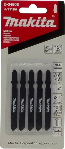 [MKTSEGT-D-34908] SEGUETA P/CALADORA MAKITA P/METAL CORTE RECTO (B22) T118A C/5PZ (D-34908)