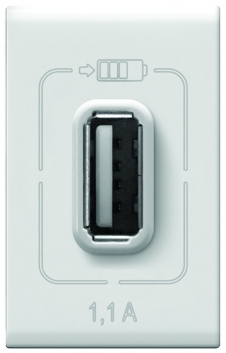 [BTZA3F21] BTICINO CARGADOR USB FORZA BLANCO 1 MÓDULO (FZA21)(E)