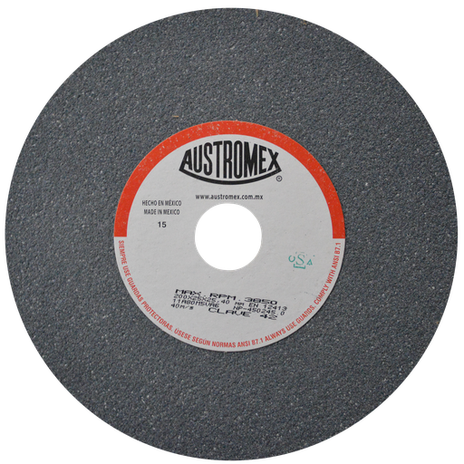 [AU164RAG0042] RUEDA USO GENERAL AUSTROMEX 8" X 1 X 1 GRANO 80 (42)