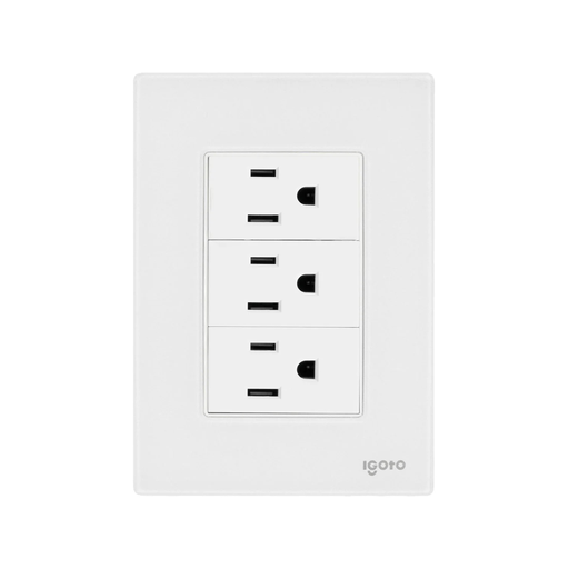 [IGOINOXCRIS1004] IGOTO PLACA ARMADA BLANCA C/3 CONTACTOS DE 1 MÓDULO (CRIS1004)(E)