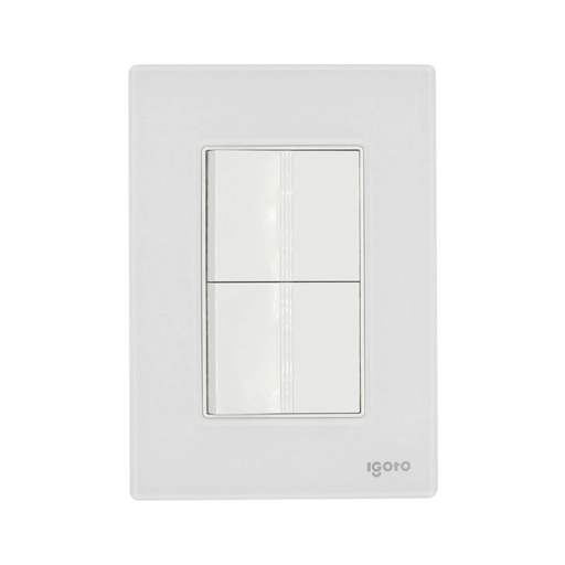 [IGOINOXCRIS1010] IGOTO PLACA ARMADA BLANCA C/2 APAGADORES SENCILLOS DE 1.5 MÓDULOS (CRIS1010)(E)