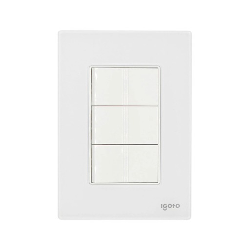 [IGOINOXCRIS1021] IGOTO PLACA ARMADA BLANCA C/3 APAGADORES ESCALERA DE 1 MÓDULO (CRIS1021)(E)