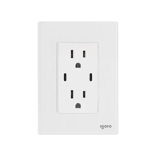 [IGOINOXCRIS1026] IGOTO PLACA ARMADA BLANCA C/2 CONTACTOS DE 1 MÓDULO + 2 USB C (CRIS1026)(E)