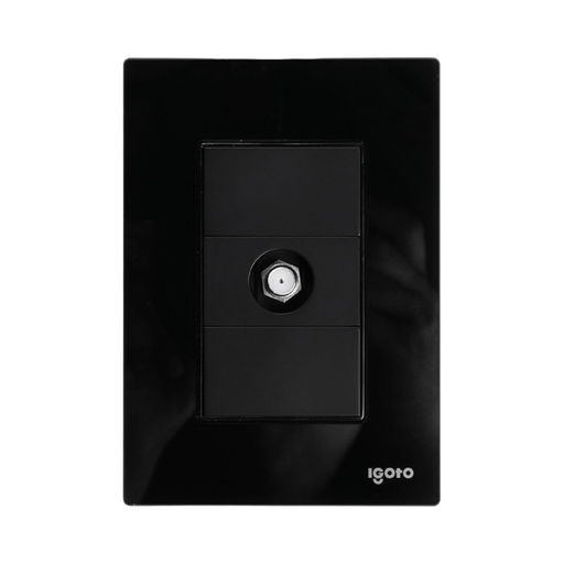 [IGOINOXCRIS2011] IGOTO PLACA ARMADA NEGRA C/ 1 TOMA COAXIAL SALIDA T.V. (CRIS2011)(E)