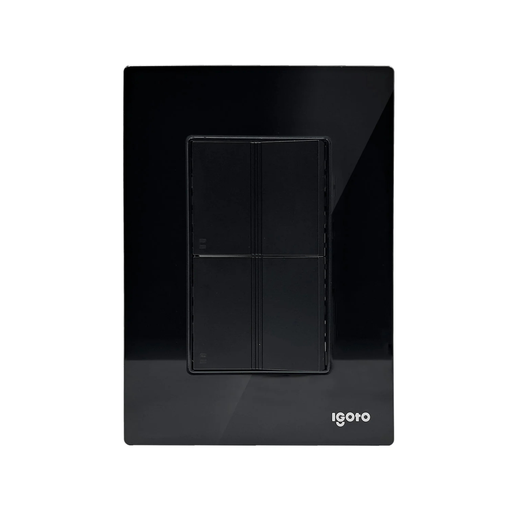 [IGOINOXCRIS2014] IGOTO PLACA NEGRA C/2 APAGADORES ESCALERA DE 1.5 MÓDULOS (CRIS2014)(E)