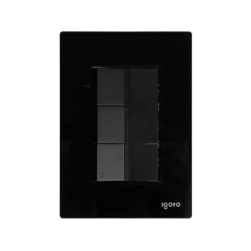 [IGOINOXCRIS2016] IGOTO PLACA NEGRA C/2 APAGADORES SENCILLOS + 1 APAGADOR ESCALERA DE 1 MÓDULO (CRIS2016)(E)