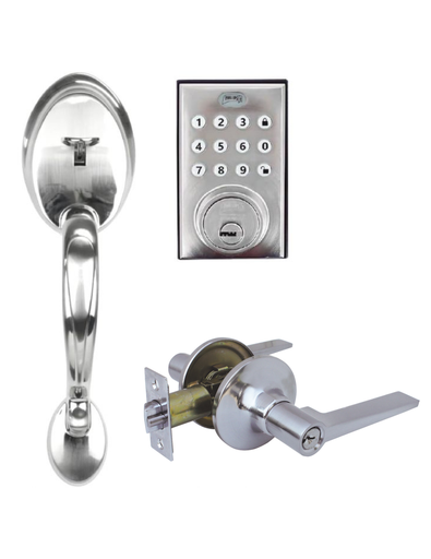 [PHADG-5F-7018] GATILLO VENECIA / MANIJA FRESNO + CERROJO DIGITAL PCD265 NÍQUEL SATÍN (MX7018)