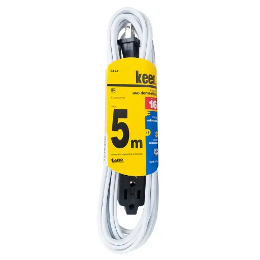 [ESLECEXD05M2424] KEER EXTENSIÓN DOMÉSTICA 2 X 16 BLANCA 5M (2424)(E)